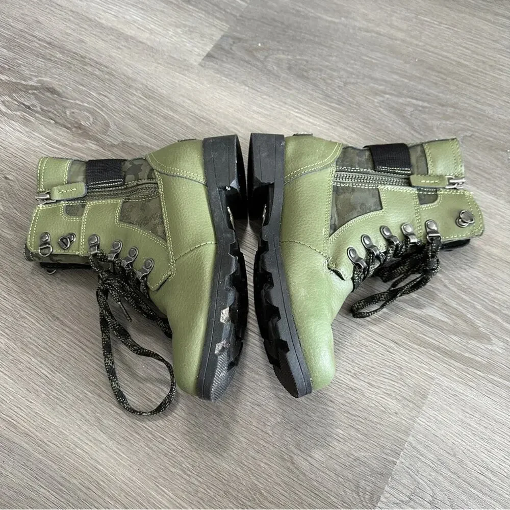 Sorel Kid's Unisex Emelie‎ Conquest Lace Up Combat Moto Boots Size 3